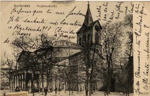 Postkartensammlung Weis mit Ansichten Karlsruhes. Stephanskirche
