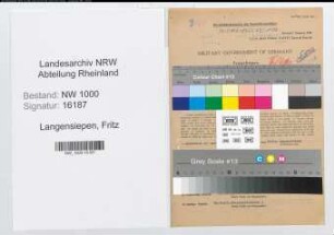 Entnazifizierung Fritz Langensiepen, geb. 12.04.1901 (Spediteur)