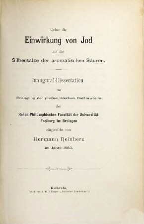 Ueber die Einwirkung von Jod auf die Silbersalze der aromatischen Säuren