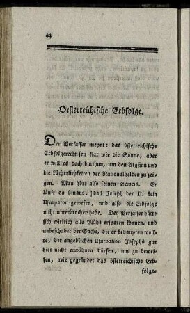 Oesterreichische Erbfolge.