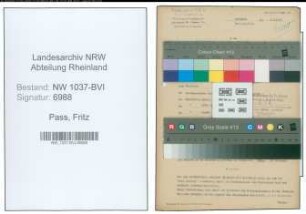 Entnazifizierung Fritz Pass , geb. 17.06.1895 (Telegr.Inspektor)