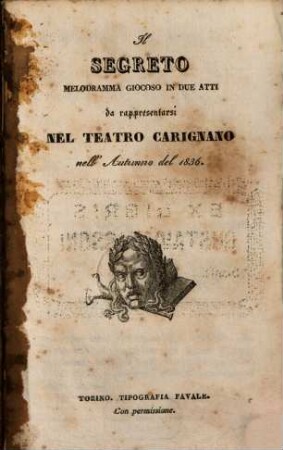 Il segreto : Melodramma giocoso in 2 atti