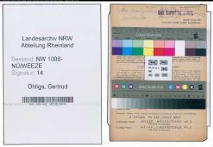 Entnazifizierung Gertrud Ohligs , geb. 08.07.1887 ()