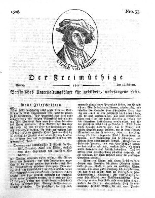 Nro. 33, Montag, den 15. Februar 1808