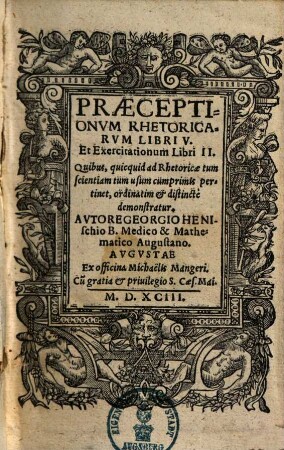 Praeceptionum rhetoricarum : libri V ; et exercitationum Libri II.