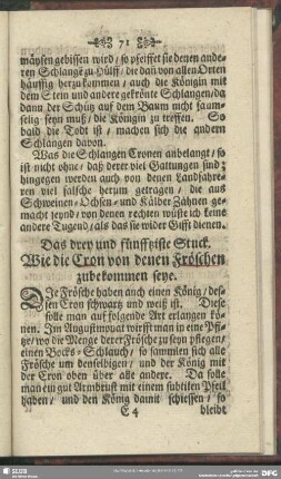Das drey und fünfftzigste Stuck. Wie die Cron von denen Fröschen zubekommen seye