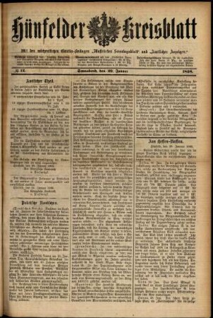 Ausgabe vom Samstag, den 29. Januar 1898.