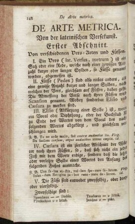 De Arte Metrica. Von der lateinischen Versekunst