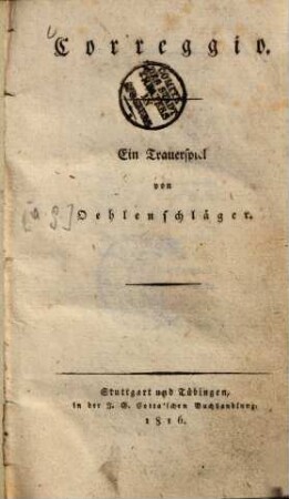 Correggio : ein Trauerspiel