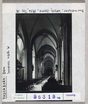Paderborn: Dom, Inneres nach Westen, Zustand 1936