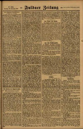 Zweite Ausgabe vom Samstag, den 25. September 1920.
