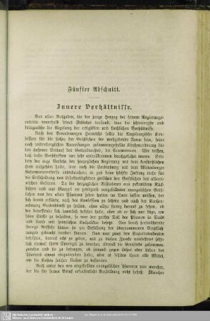Fünfter Abschnitt. Innere Verhältnisse