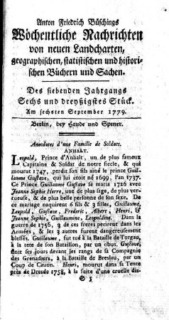 Sechs und dreyßigstes Stück