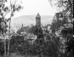 Blick auf Stadt und Burg Neudek