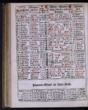 1754. Verbesserter Februarius.