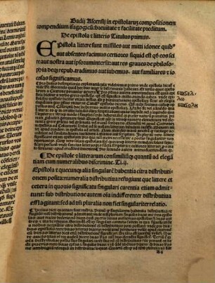In hoc codice contenta. Ascensij de epistolis componendis compendium