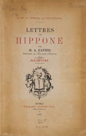 Lettres sur Hippone : À M. A(nt.) Héron de Villefosse, 2
