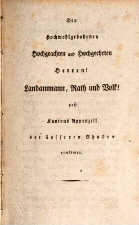 Kurze Regenten und Landesgeschichte des Kantons Appenzell der äusseren Rhoden inner den Jahren 1597 bis 1797 : mit 30 Bildnissen und einem Titelkupfer