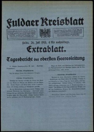 Ausgabe vom Montag, den 26. Juli 1915.