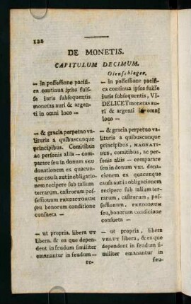 122-123, De Monetis. Capitulum Decimum.
