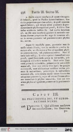 Caput III: De providentia Dei, et gubernatione mundi