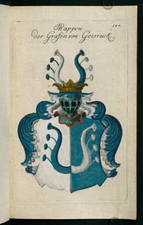 144r-144v, 144. Wappen der Grafen von Geisruck