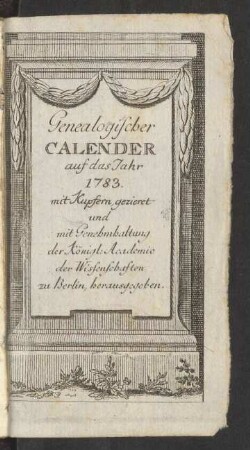 1783: Genealogischer Kalender