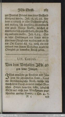 LIV. Capitel. Von dem Verhalten JEsu gegen seine Jünger