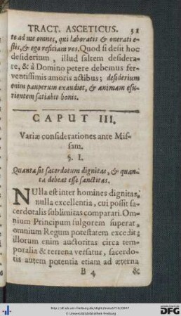 Caput III. Variae considerationes ante Missam.