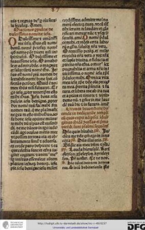 O dulcissime et amantissime Iesu, Ihesus est nomen bonum, nomen pretiosum...
