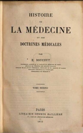 Histoire de la médecine et des doctrines médicales, 2