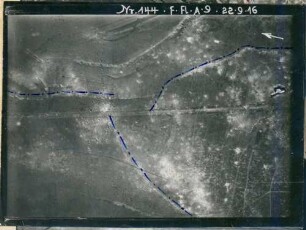 Foto der eigenen rückwärtigen Stellungen nördlich von Feuillaucourt (Luftbild)