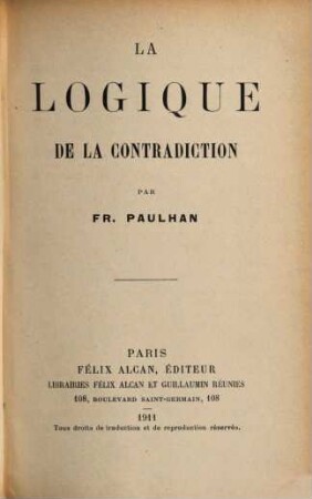 La logique de la contradiction