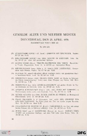 Gemälde Alter und Neuerer Meister (Nr. 270-470)