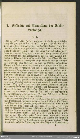 I. Geschichte und Verwaltung der Stadt-Bibliothek