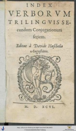 INDEX VERBORVM TRILINGVIS SEcundum Conjugationum seriem