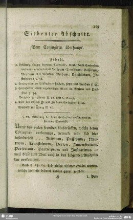 Siebenter Abschnitt. Vom Conjugiren überhaupt