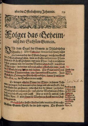 Folget das Geheimnüß der Sechsten Gemein.