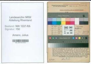 Entnazifizierung Julius Amann , geb. 31.01.1907 ()