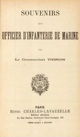 Souvenirs d'un officier d'infanterie de marine