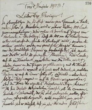 Brief an Josef August Beringer