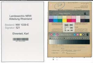 Entnazifizierung Karl Ehrenteit , geb. 05.10.1896 (Baufuehrer)