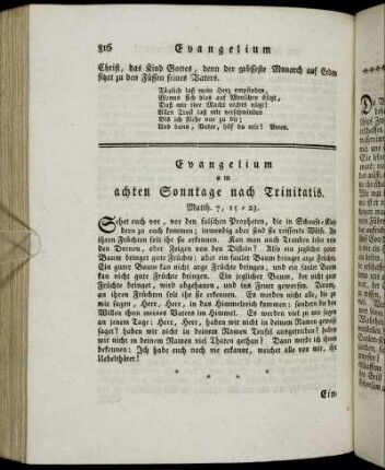 Evangelium am achten Sonntage nach Trinitatis. - Evangelium am zehnten Sonntage nach Trinitatis.