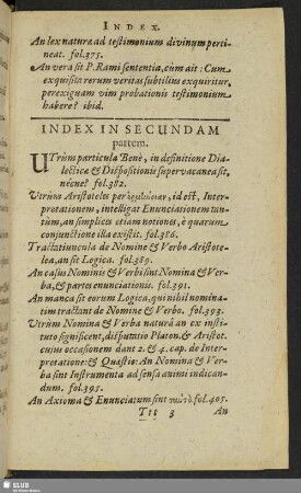 Index In Secundam partem