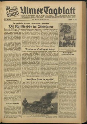 Ulmer Tagblatt : Ulmer Sturm : alleiniges Amtsblatt und parteiamtliches Blatt für den Kreis Ulm