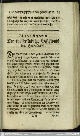 Vierter Abschnitt. Die wassersüchtige Geschwulst des Hodensackes