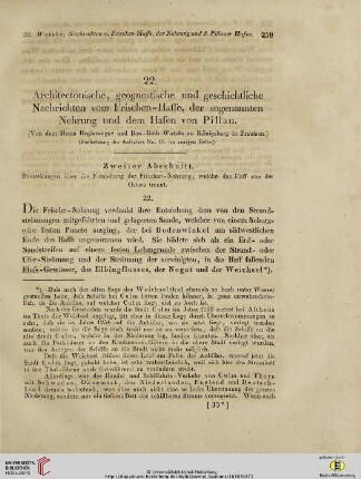 2: Architectonische, geognostische und geschichtliche Nachrichten vom Frischen-Haffe, der sogenannten Nehrung und dem Hafen von Pillau [2]