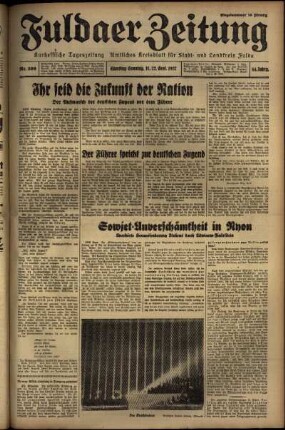 Erste Ausgabe vom Samstag, den 11. September 1937.