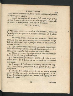 De XV. Annis.