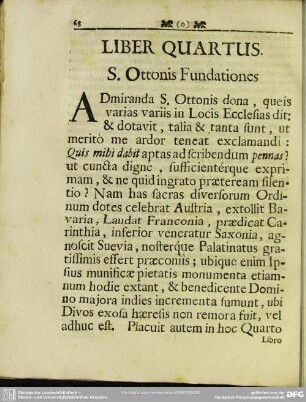 Liber Quartus. S. Ottonis Fundationes